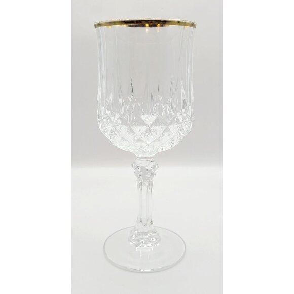 Cristal d'Arques Durand LONGCHAMP Gold Rim Wine Glasses 6.5" Tall - Set of 4 - Picture 3 of 12